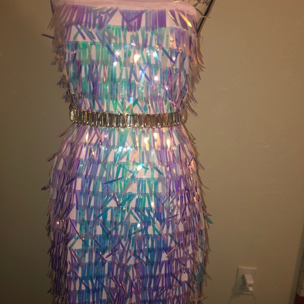 Forever 21 Fringe Metallic Dress